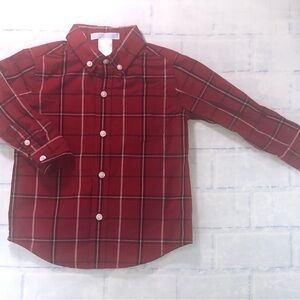 Janie and Jack - Red Black and White Plaid Button Down